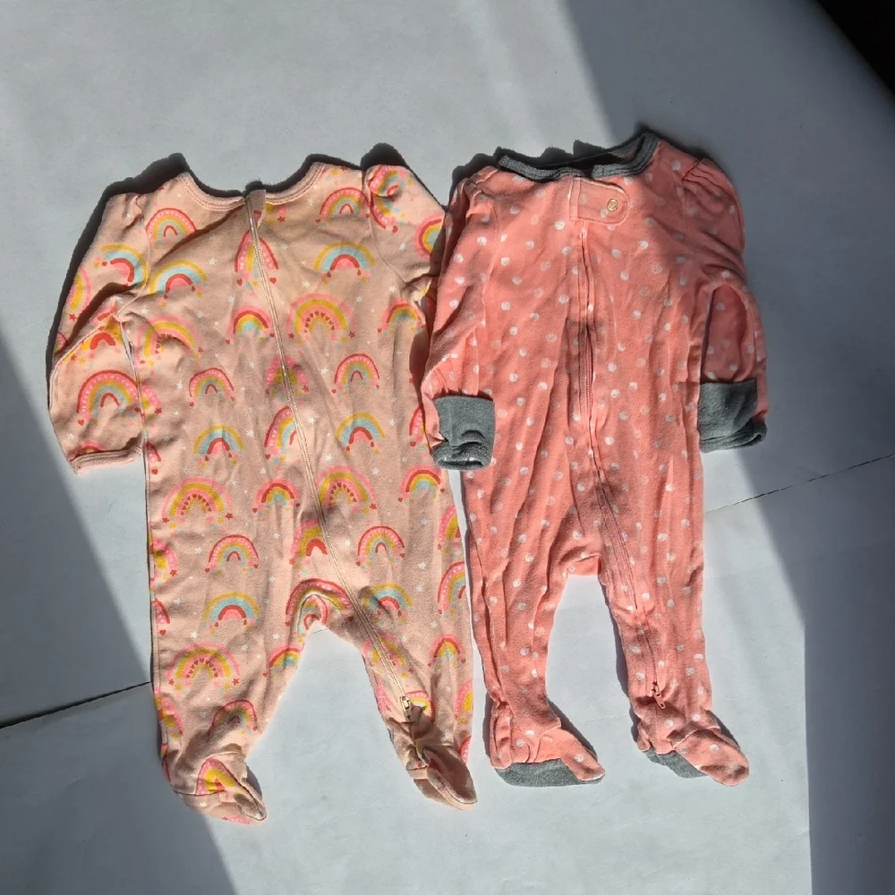 Bundle of 6 - Baby Girl's 3-6mo Sleeper Footie Bundle